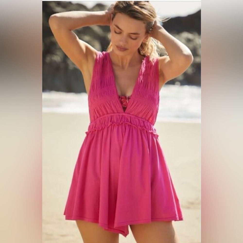 New with Tags Anthropology Barbie Pink Sleeveless Romper in size XS